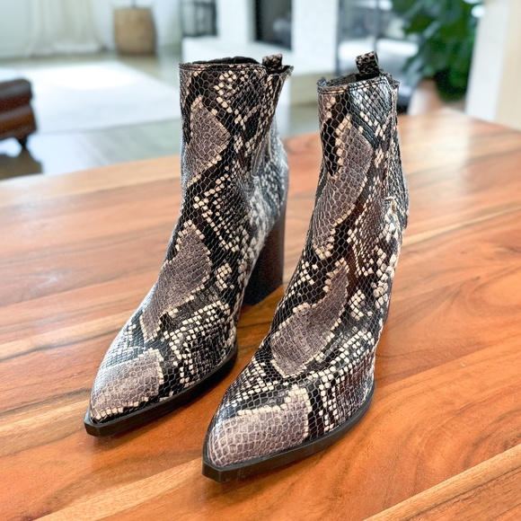 Marc Fisher Oshay Snake Print Ankle Boots - Picture 2 of 4